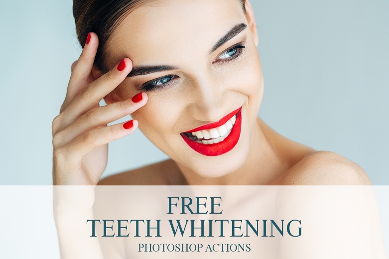 teeth whitening photoshop action free poster girl