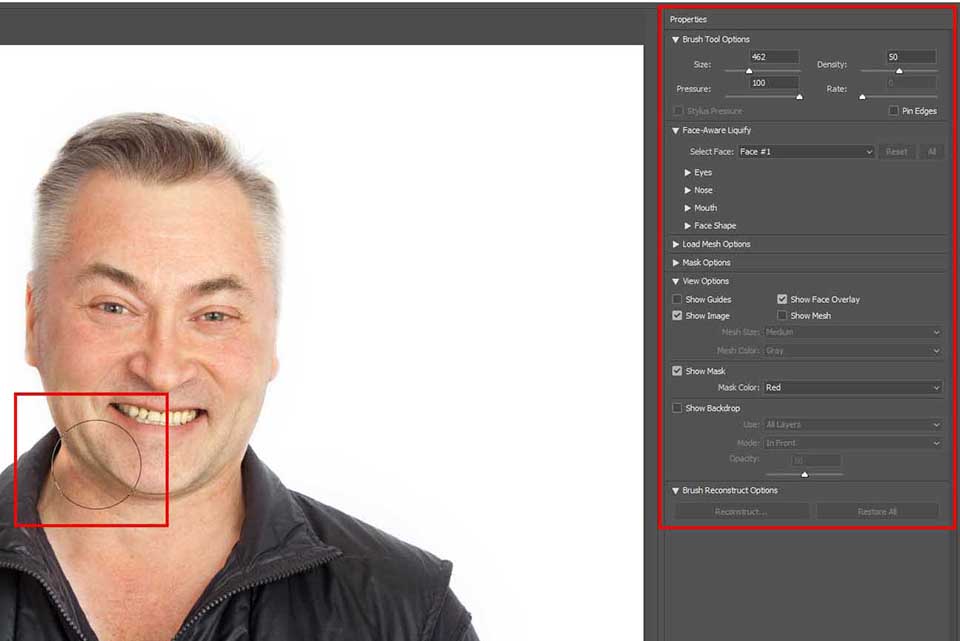 remove double chin photoshop liquify