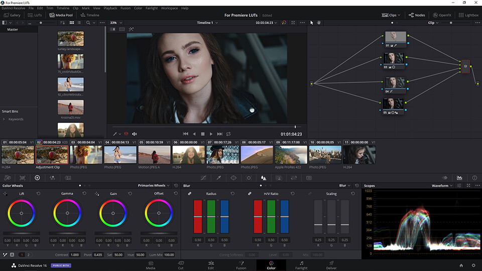 davinci resolve arayüzü