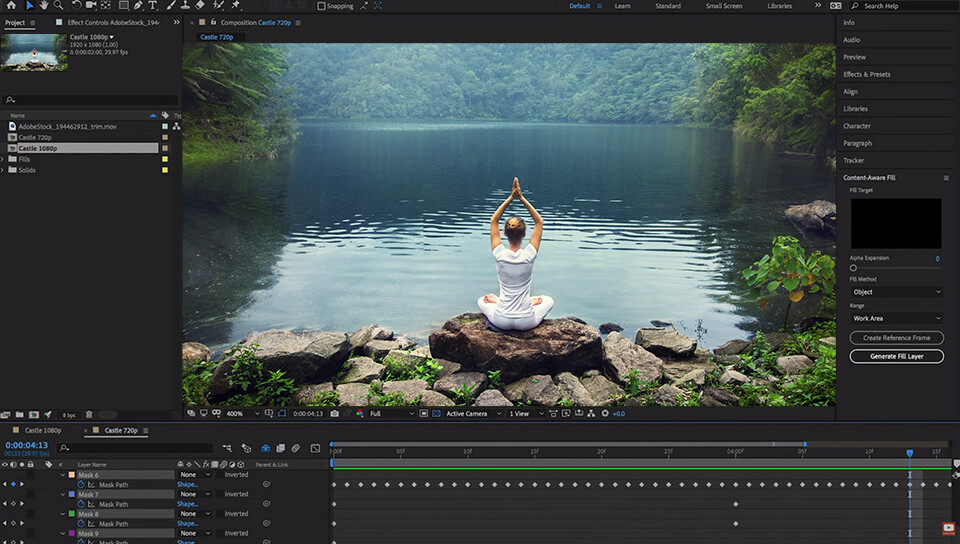 アフターエフェクトインターフェイス