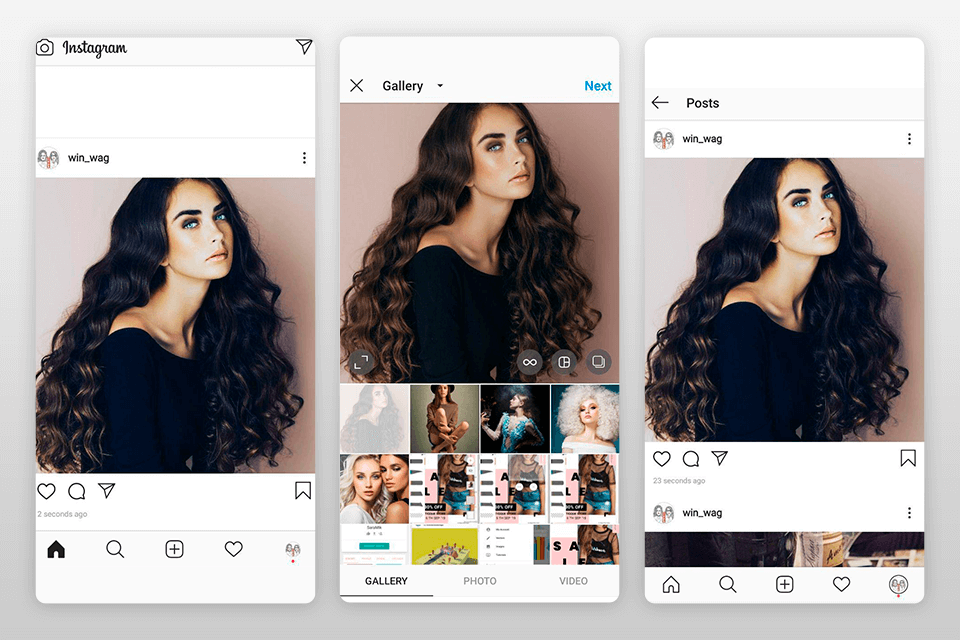 instagram interface app for fashion designers