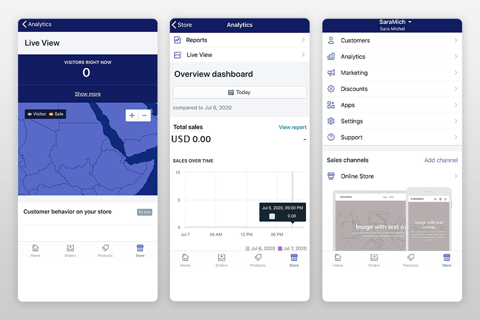 shopify interface app for fashion designers