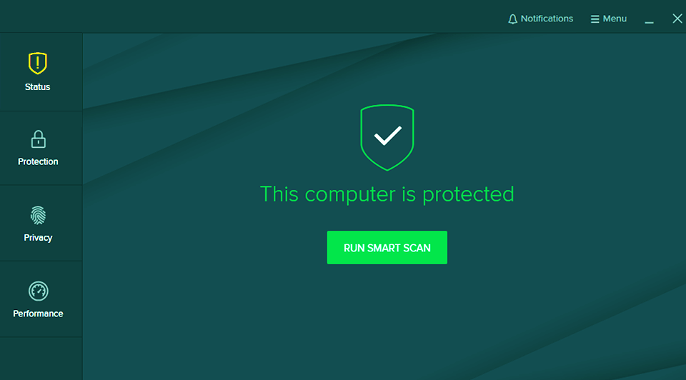 アバスト無料アンチウイルスソフトインターフェイス
