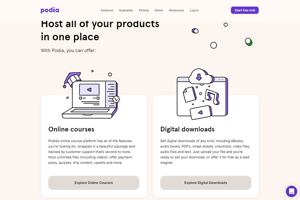 podia online learning platforms