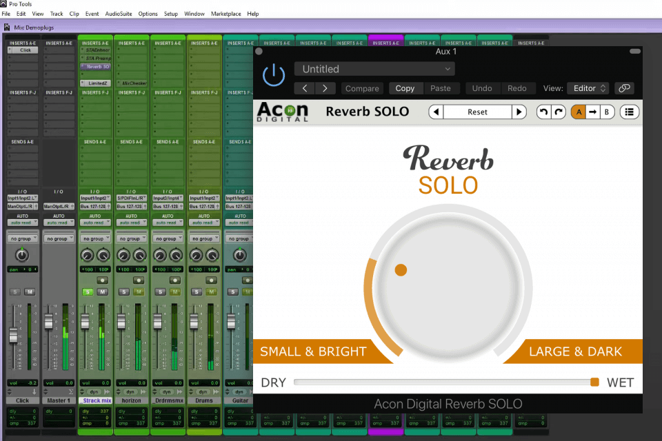 reverb solo guitar effects software interface
