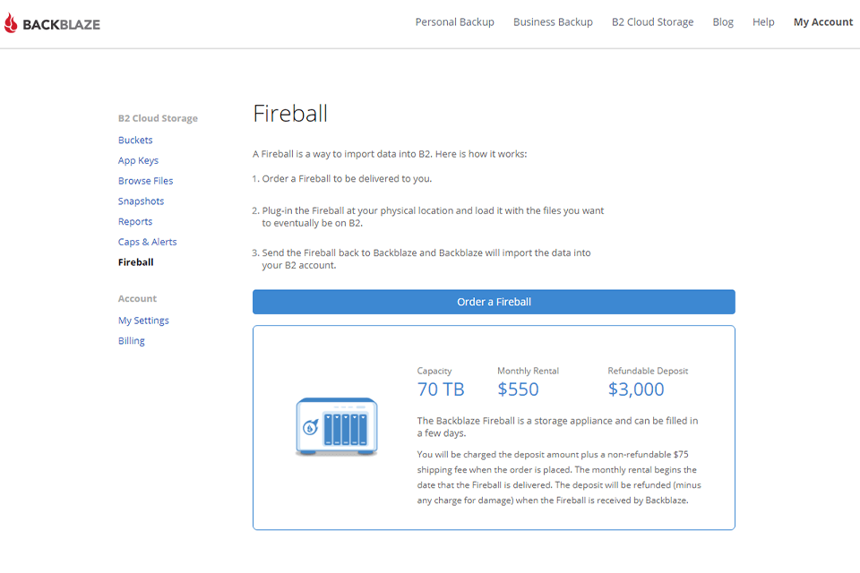 backblaze interface onedrive alternative