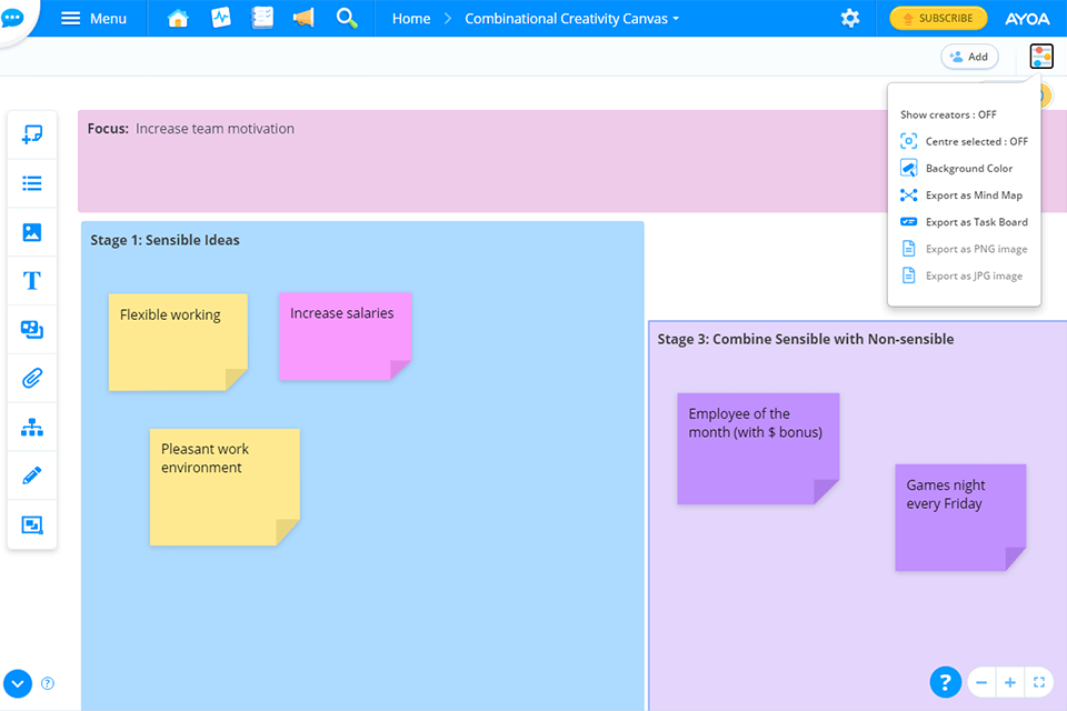 ayoa map software for windows interface