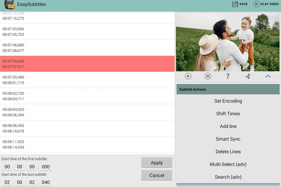 easy subtitles synchronizer interface