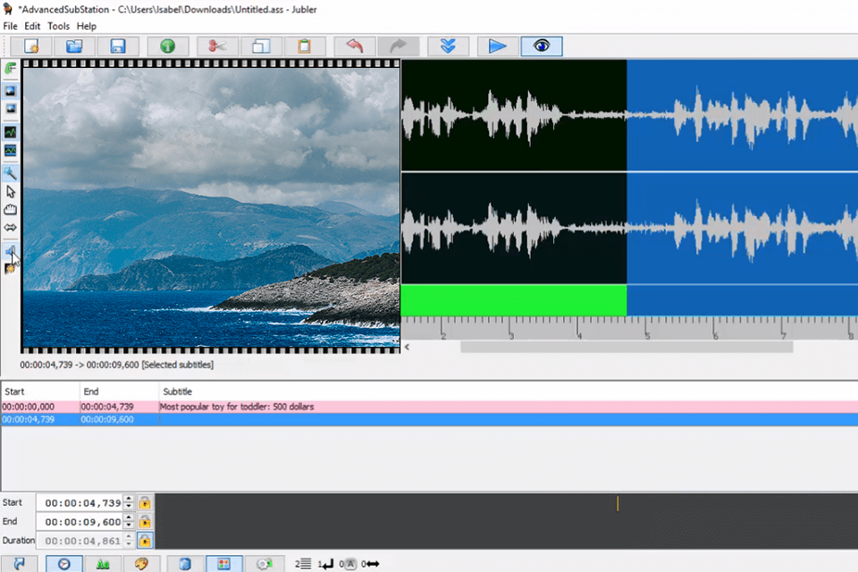 jubler subtitle editor easy subtitles synchronizers interface