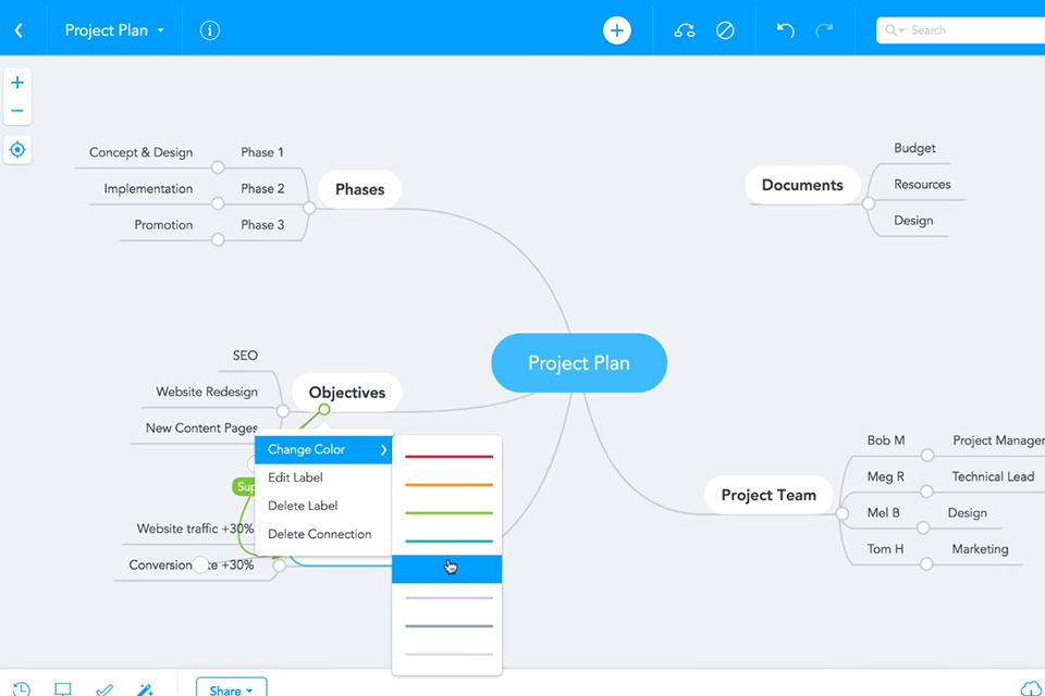 mindmeister map software for windows interface