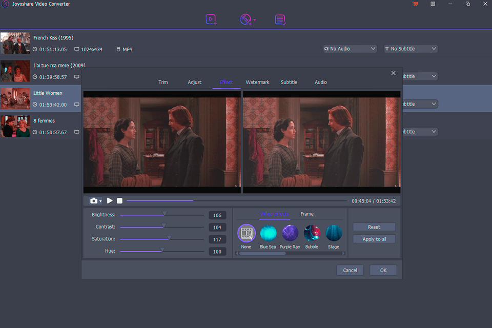 joyoshare video converter built-in video editor