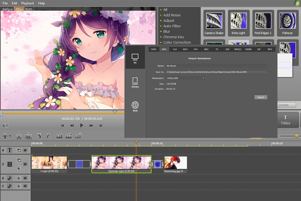 windows movie maker interface amv editing software