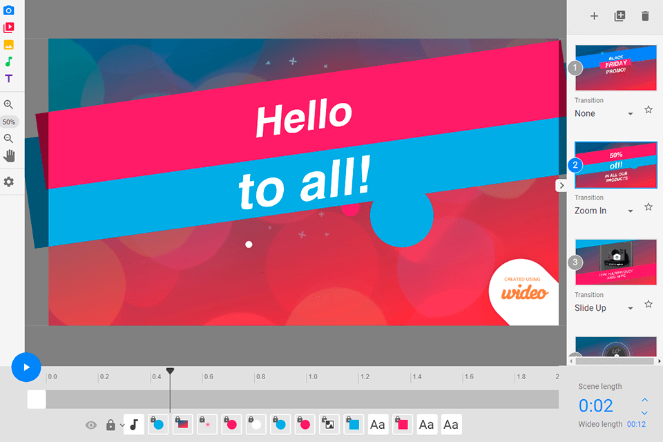 wideo youtube intro maker interface