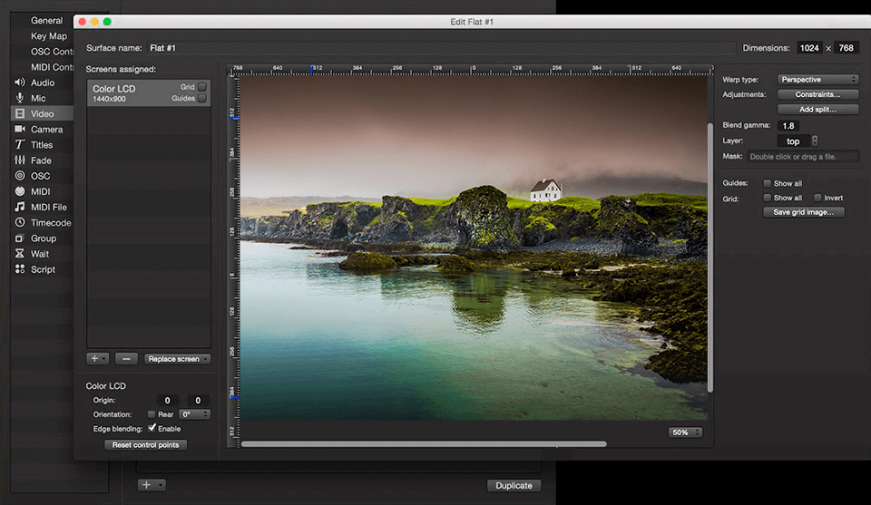 qlab video mapping software interface