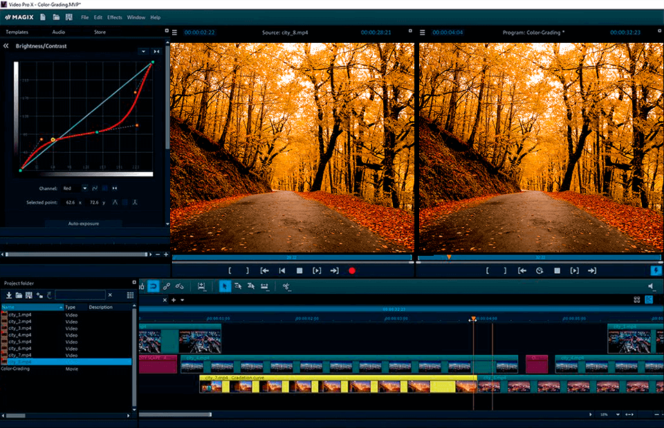 magix interface du lecteur vidéo vr