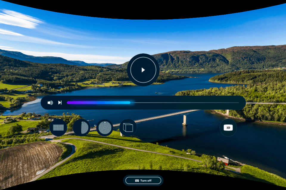 interface de lecteur vidéo opéra vr