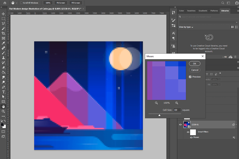photoshop pixel art mjukvarugränssnitt