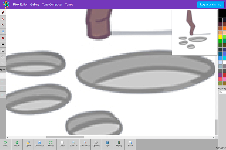 pixie engine editor pixel art mjukvarugränssnitt