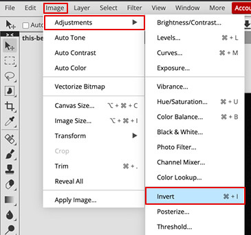 photo into a coloring book invert layer