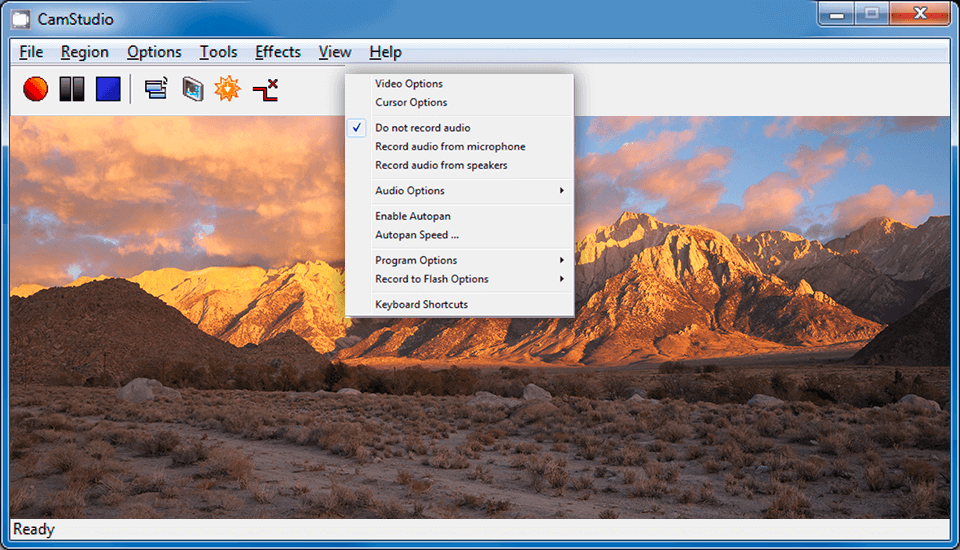 camstudio open source screen recorder interface