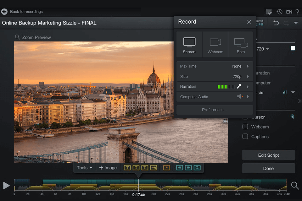 screencast-o-matic open source screen recorder interface