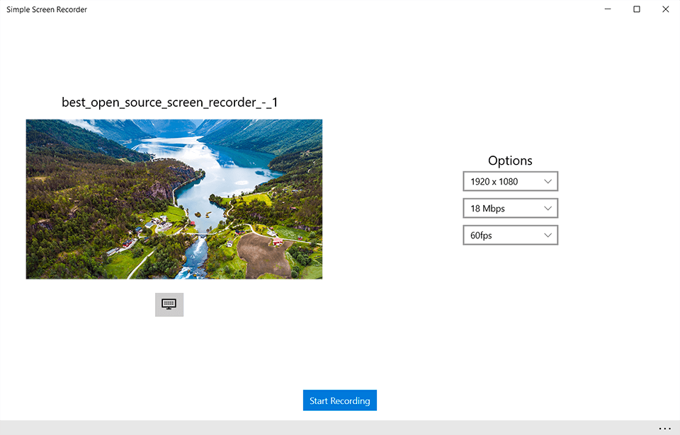 simple screen recorder open source interface