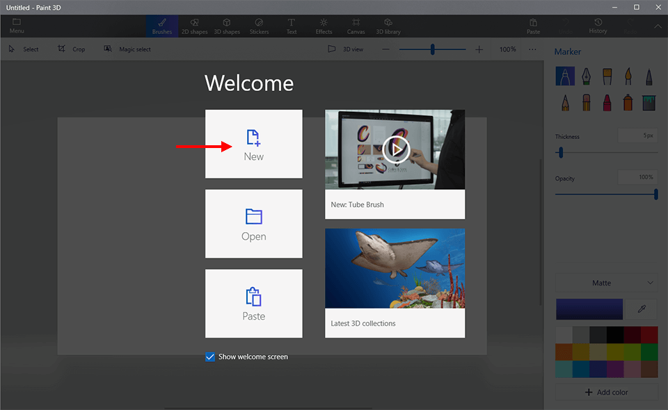 how to remove background in paint 3d new document