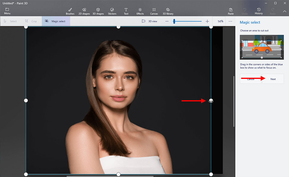 how to remove background in paint 3d