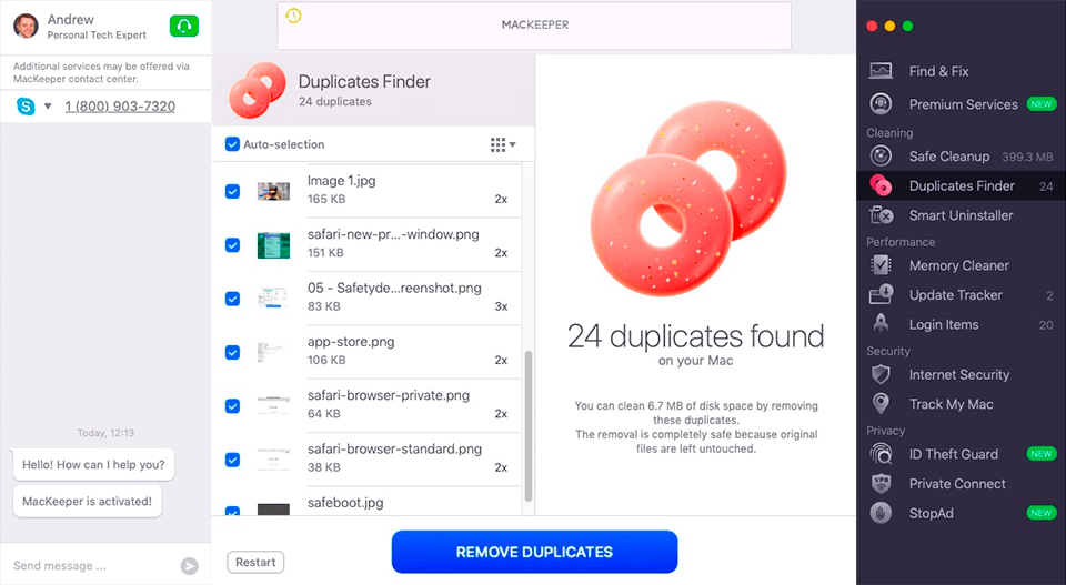 mackeeper performance tool duplicates finder