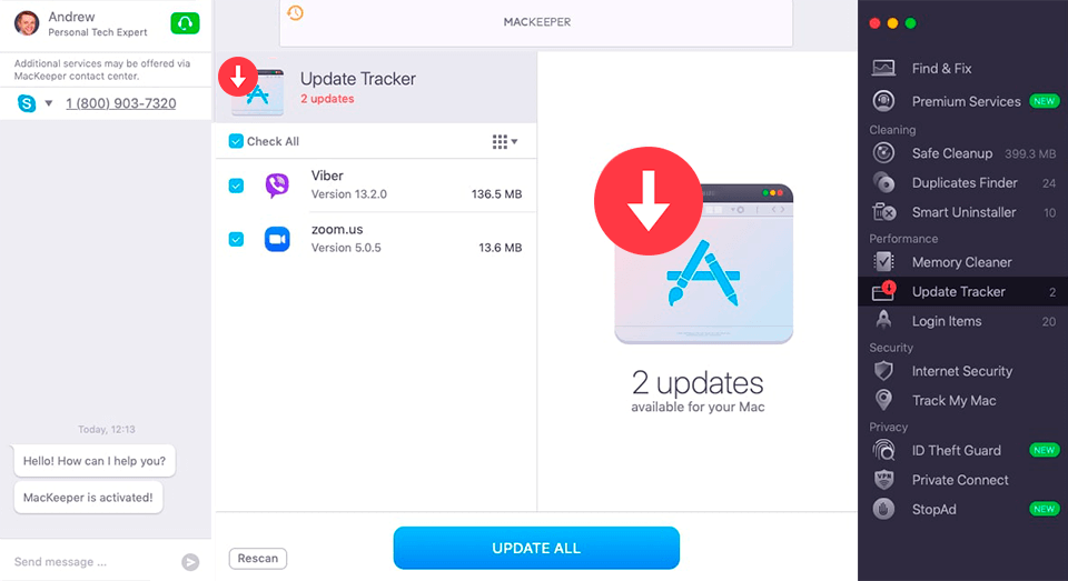 mackeeper performance tool update tracker