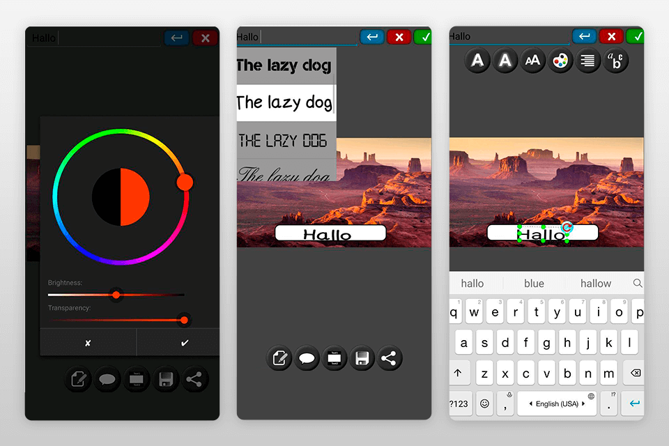 add text to photo app interface