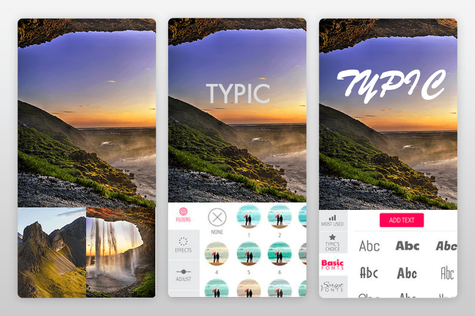 typic best texts on pictures app interface