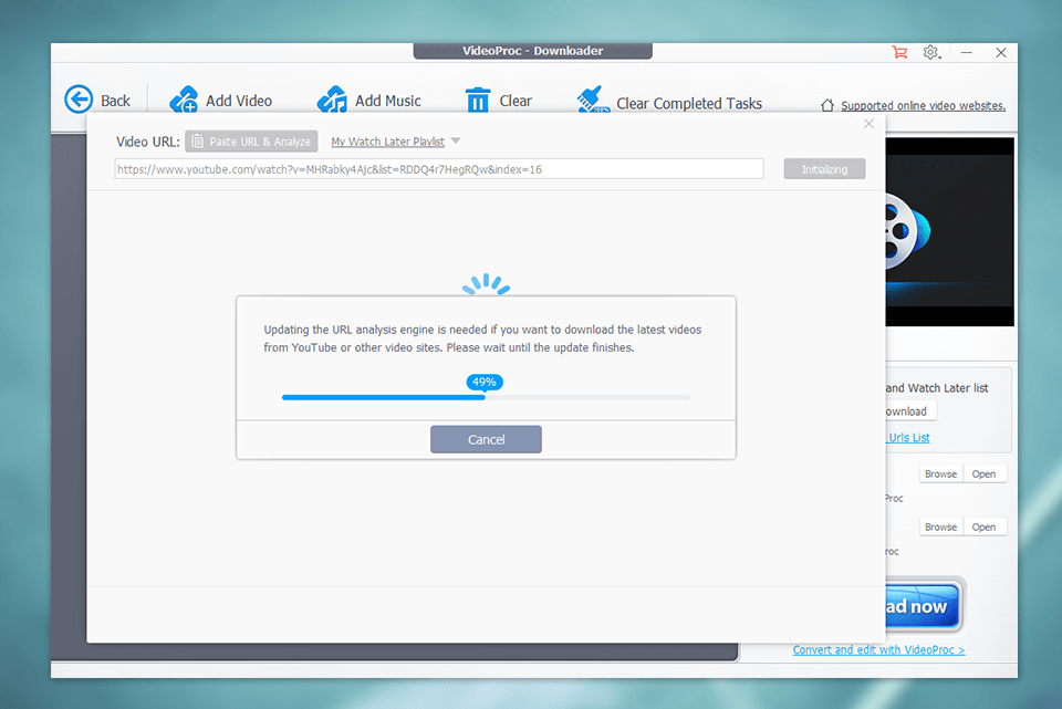 videoproc interface downloader