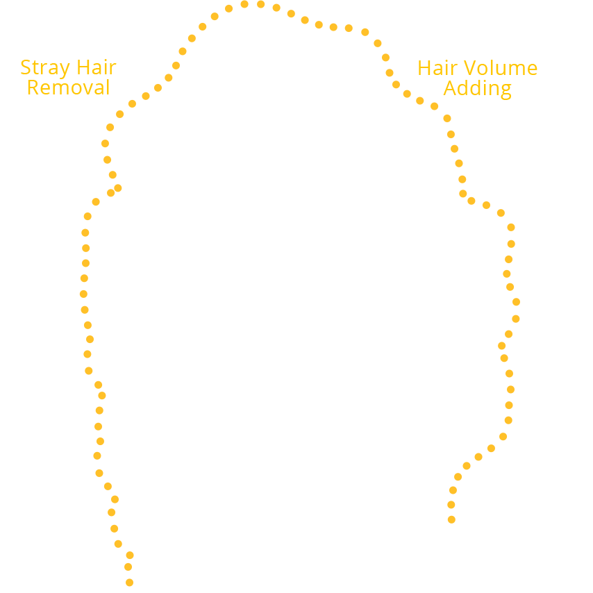 photoshop stray hairs removal before after