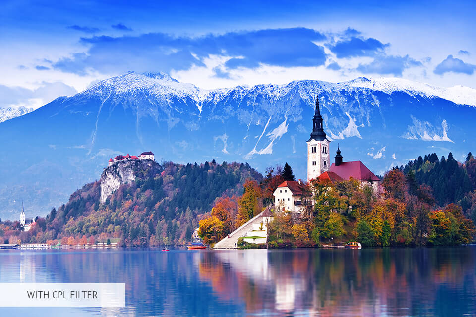 CPL filter smoothed water effect