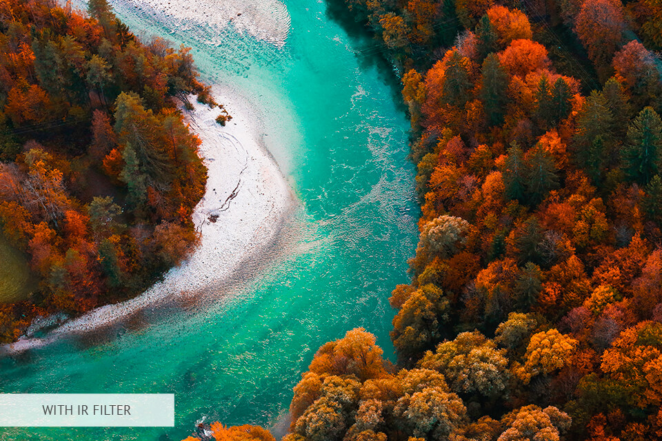 IR filter saturated color effect