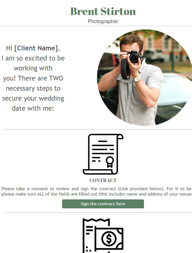 contract signing photographer email template