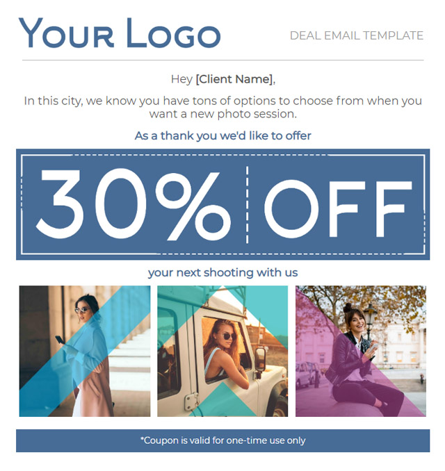 deal photographer email template