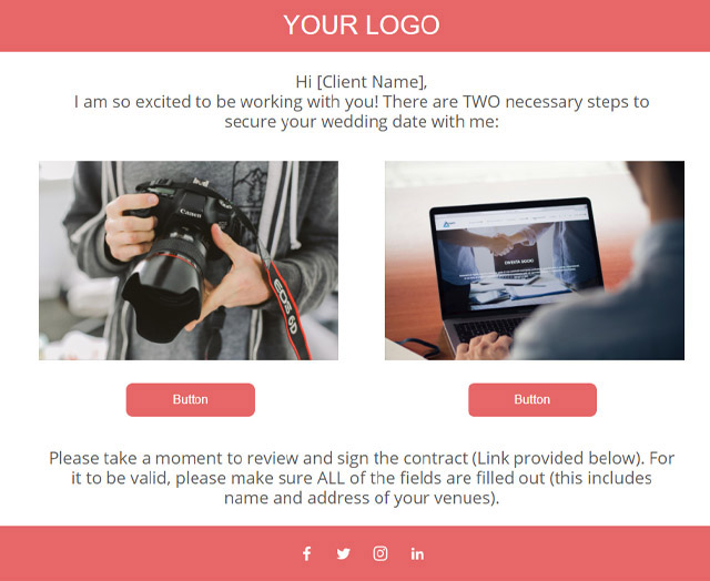 first photographer email template