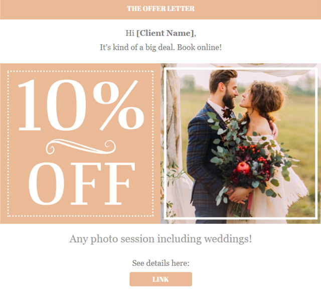 the offer photographer email template