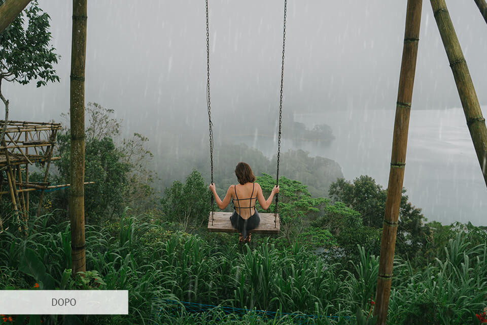 photoshop sovrapposizione pioggia prima e dopo