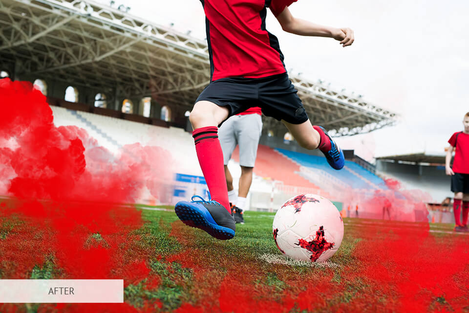 red smoke freebie for soccer photography