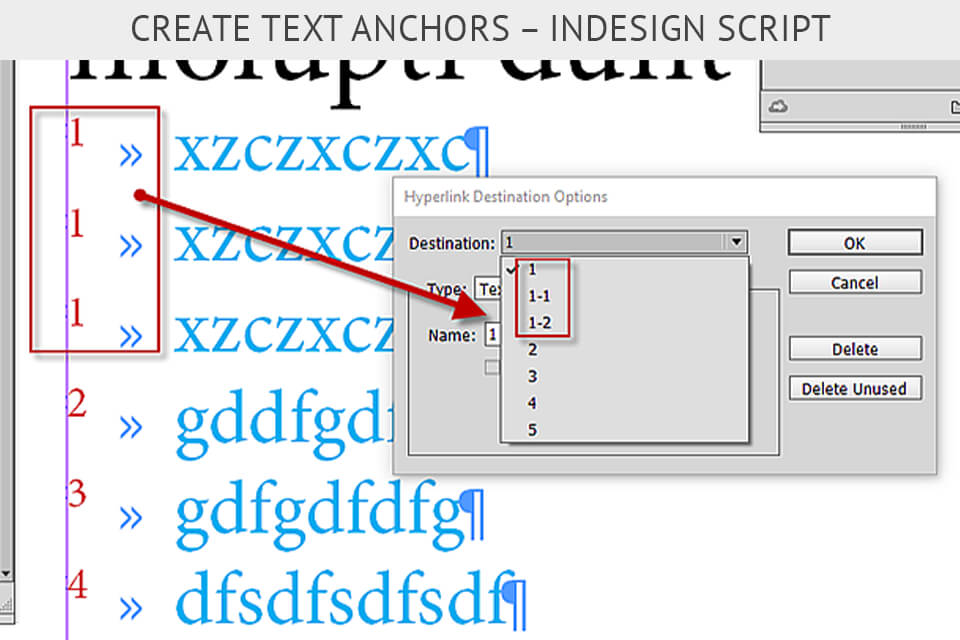 adobe indesign scripts Create Text Anchors