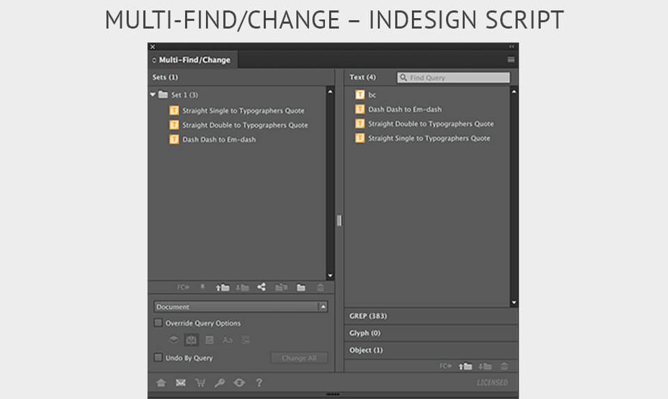 adobe indesign scripts Multi-Find