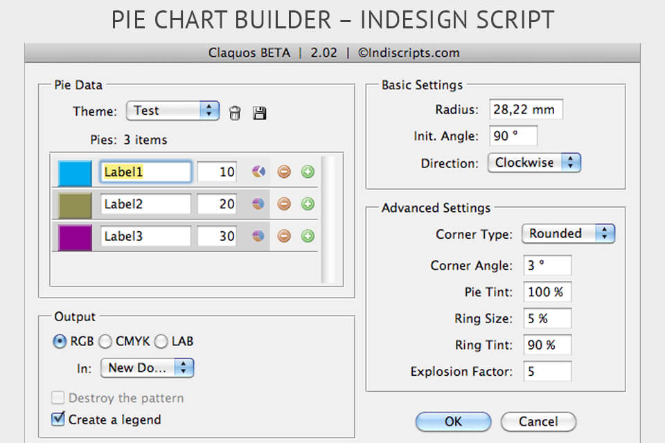 adobe indesign scripts Pie Chart Builder