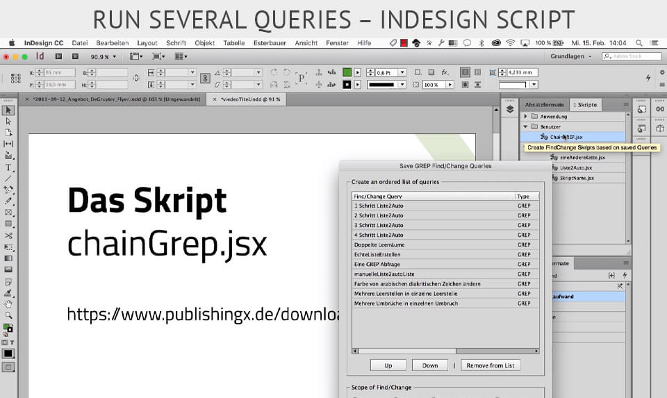 adobe indesign scripts Run Several Queries