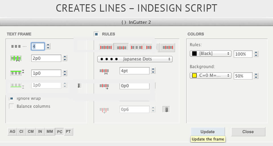 indesign script Creates Line
