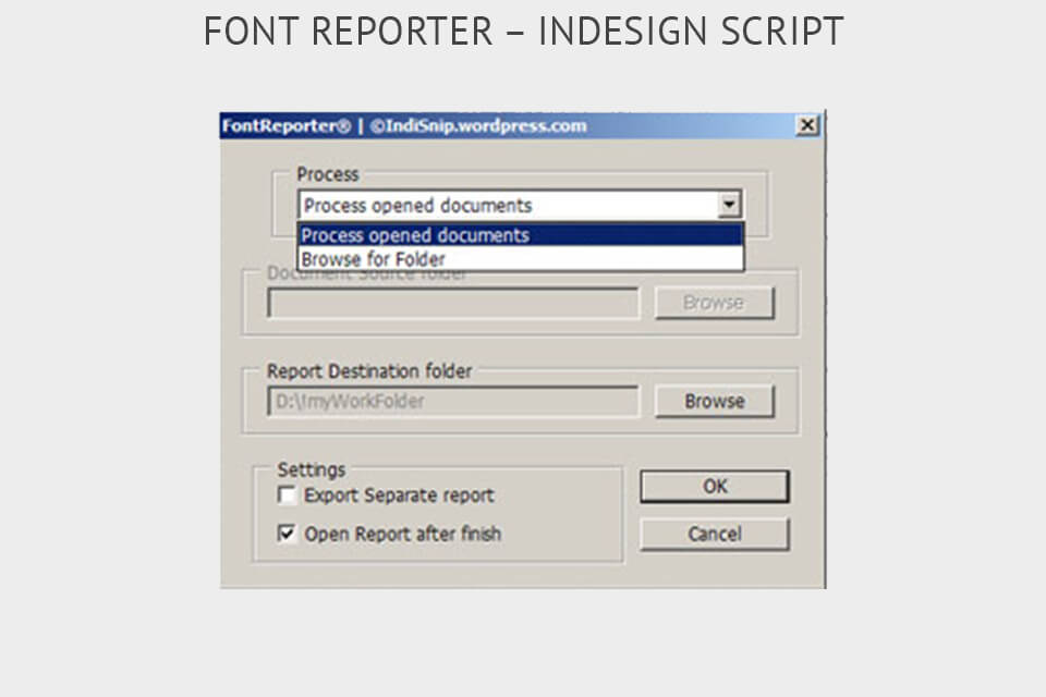 indesign script Font Reporter