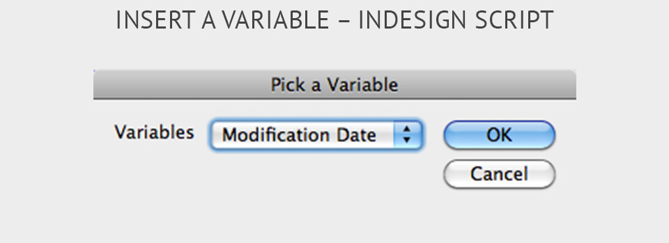 indesign script Insert a Variable