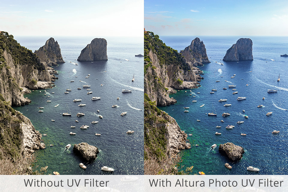 UV lens filter for seascapes photography